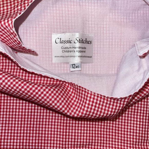 Classic stitches Red Plaid A-line sleeveless dress red and white check 12 months - Picture 5 of 6